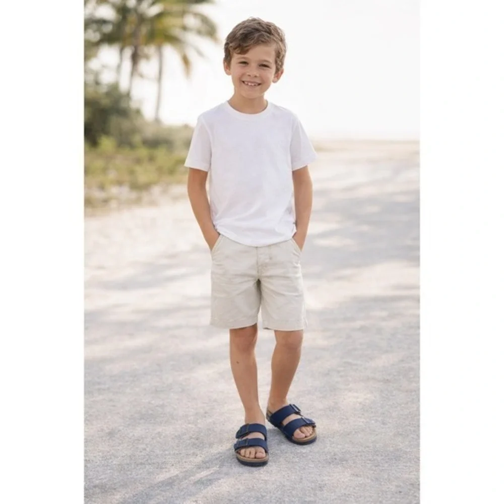 Lucky Brand Blanc Kids Sandals Navy Blue  Suede Double Buckle‎ Slides US 2